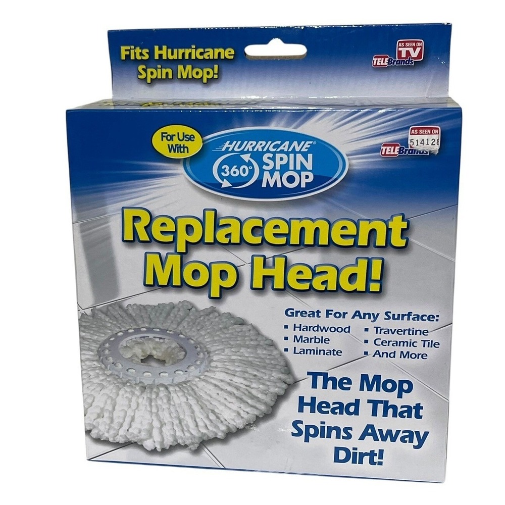 Hurricane 360 Spin Mop Replacement Mop Head Microfiber Machine Washable NEW